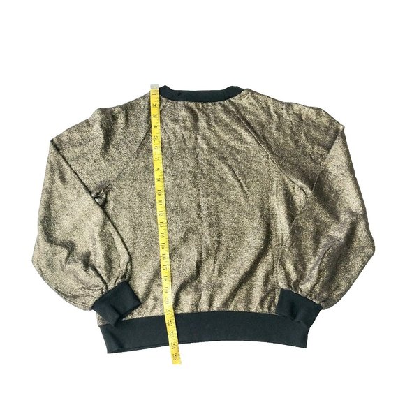 Express Women's Metallic Gold Pullover Sweater Medium - Picture 4 of 4